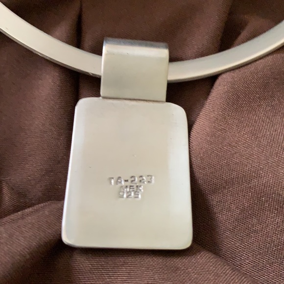 925 TA-223 chunky collar necklace w lapis pendant - Picture 4 of 5